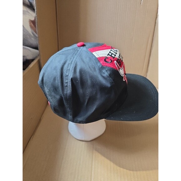 Vintage Chicago Bulls NBA Basketball Hat Cap Black Red Snapback Twins - Picture 7 of 12